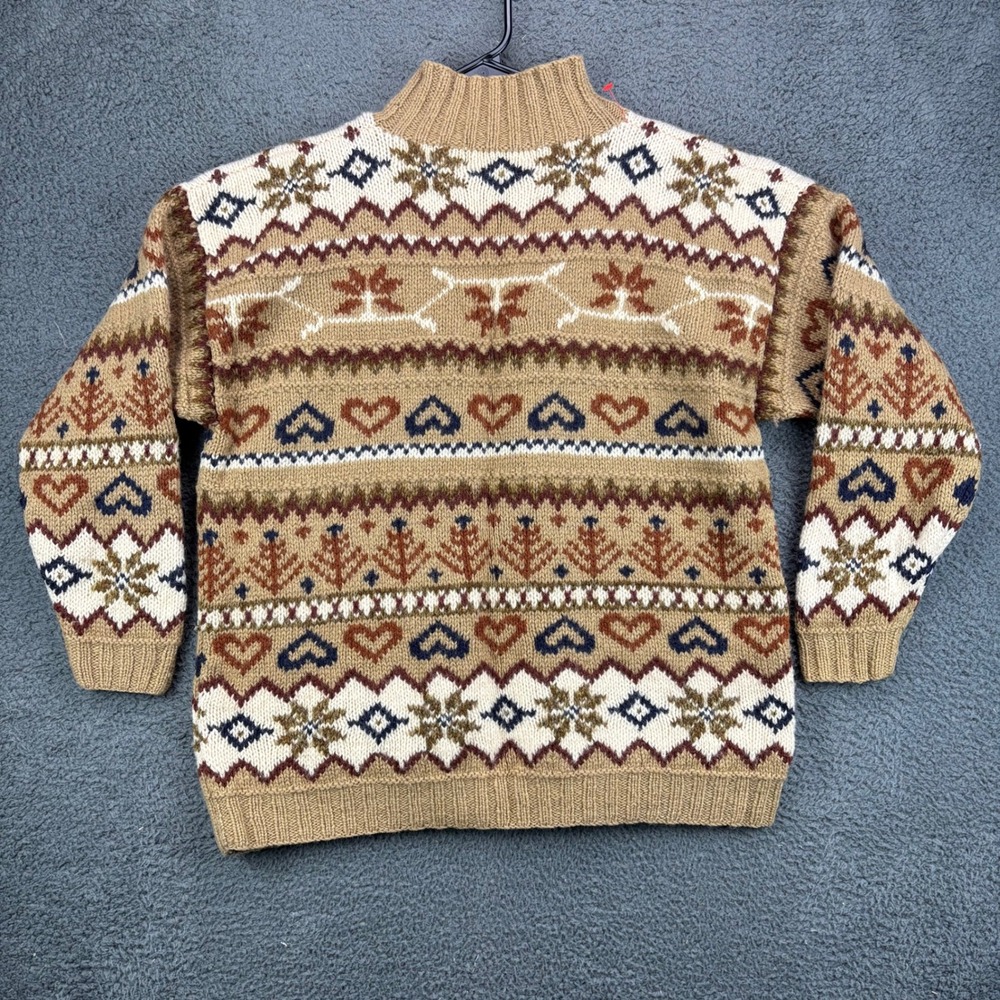 Outback Red Mens‎ Size Medium Wool Fair Isle Sweater Mock Neck Long Sleeve - Picture 6 of 7